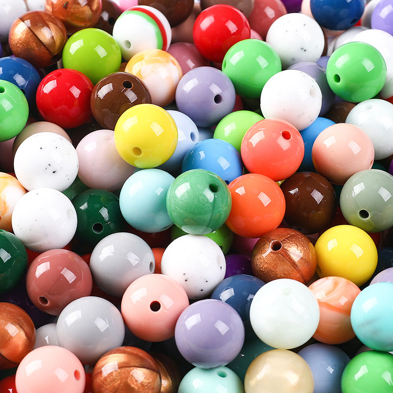 15mm Spot Glossy Silicone Beads Round Loose Beads DIY Jewelry Smooth Oil Injection Silicone Beads Mixed Color Beads #51-68