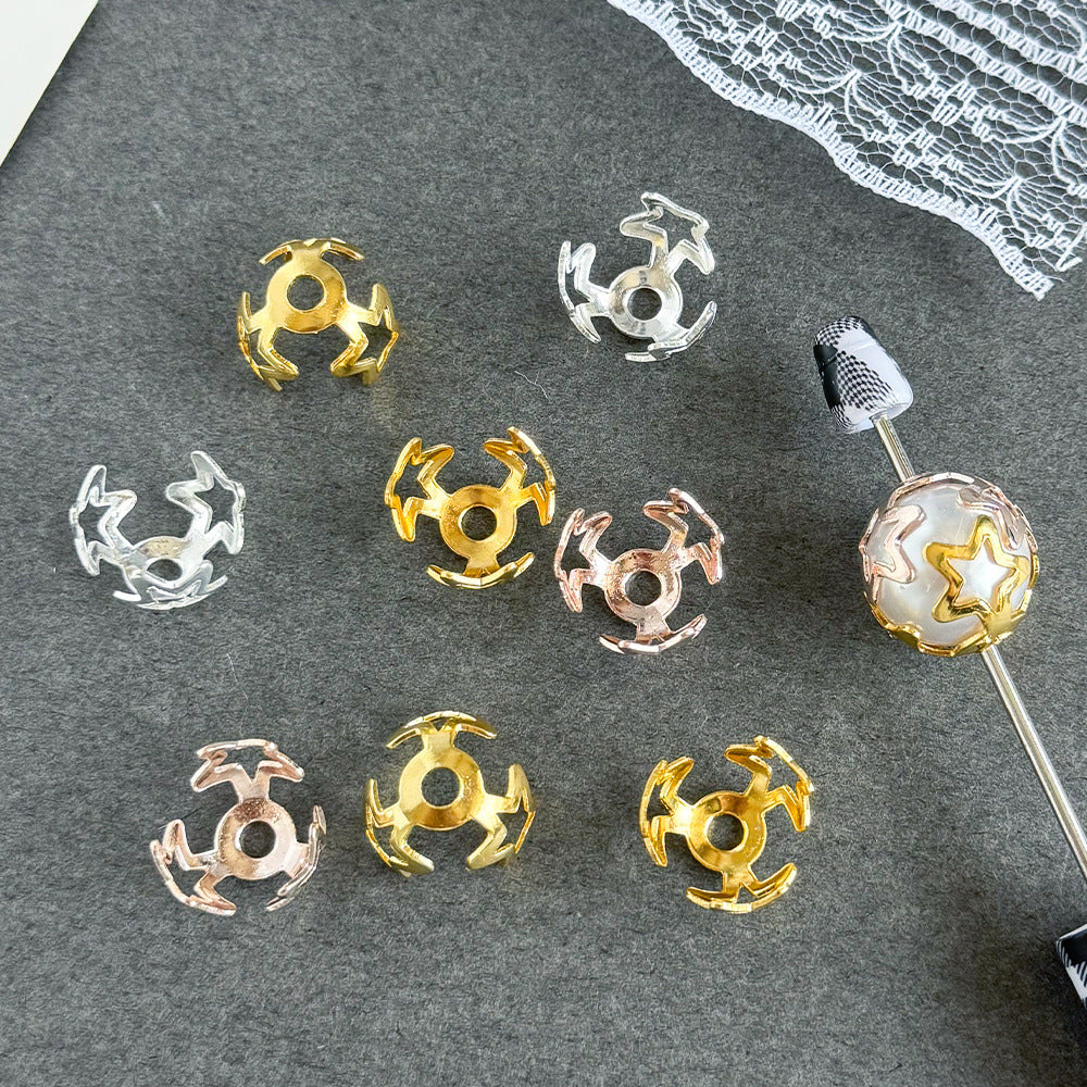 16mmAlloy beaded pentagram receptacle simple flower receptacle beaded DIY bracelet necklace jewelry accessories