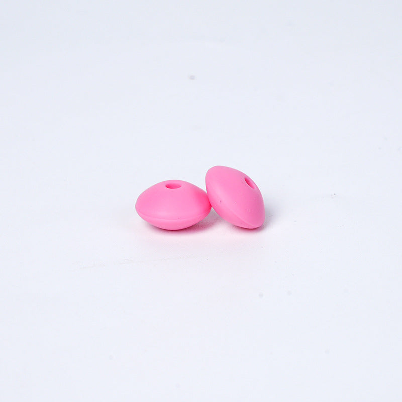 Spot Silicone Beads European and American Jewelry 12mm Small Beads DIY Necklace Beaded Oval Lentil Loose Beads Wholesale #51-100