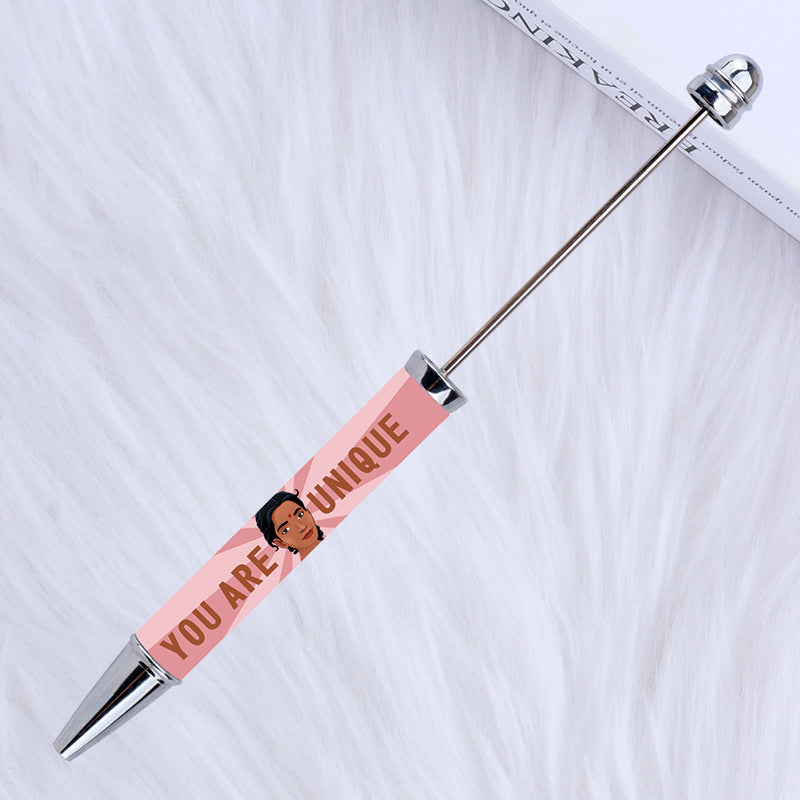 DIY Plastic Beadable Pens with Witty Sayings and Girls Prints