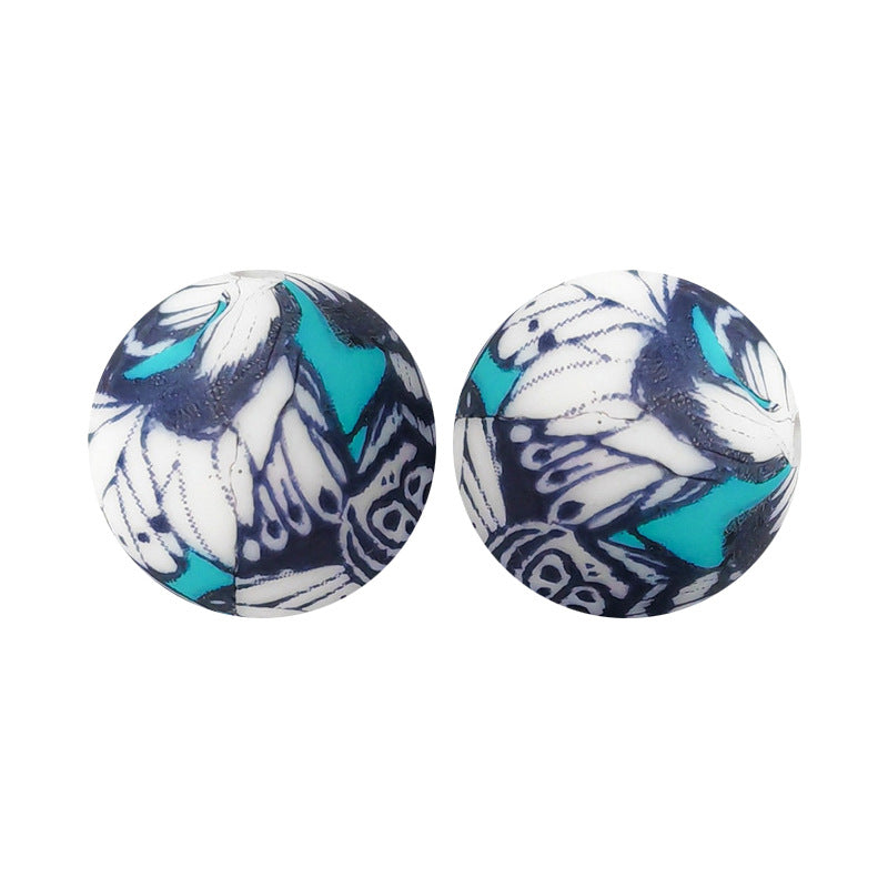 15mm Silicone Beads Water Transfer Beads DIY Jewelry Bead Pen Loose Beads Wholesale #151-200