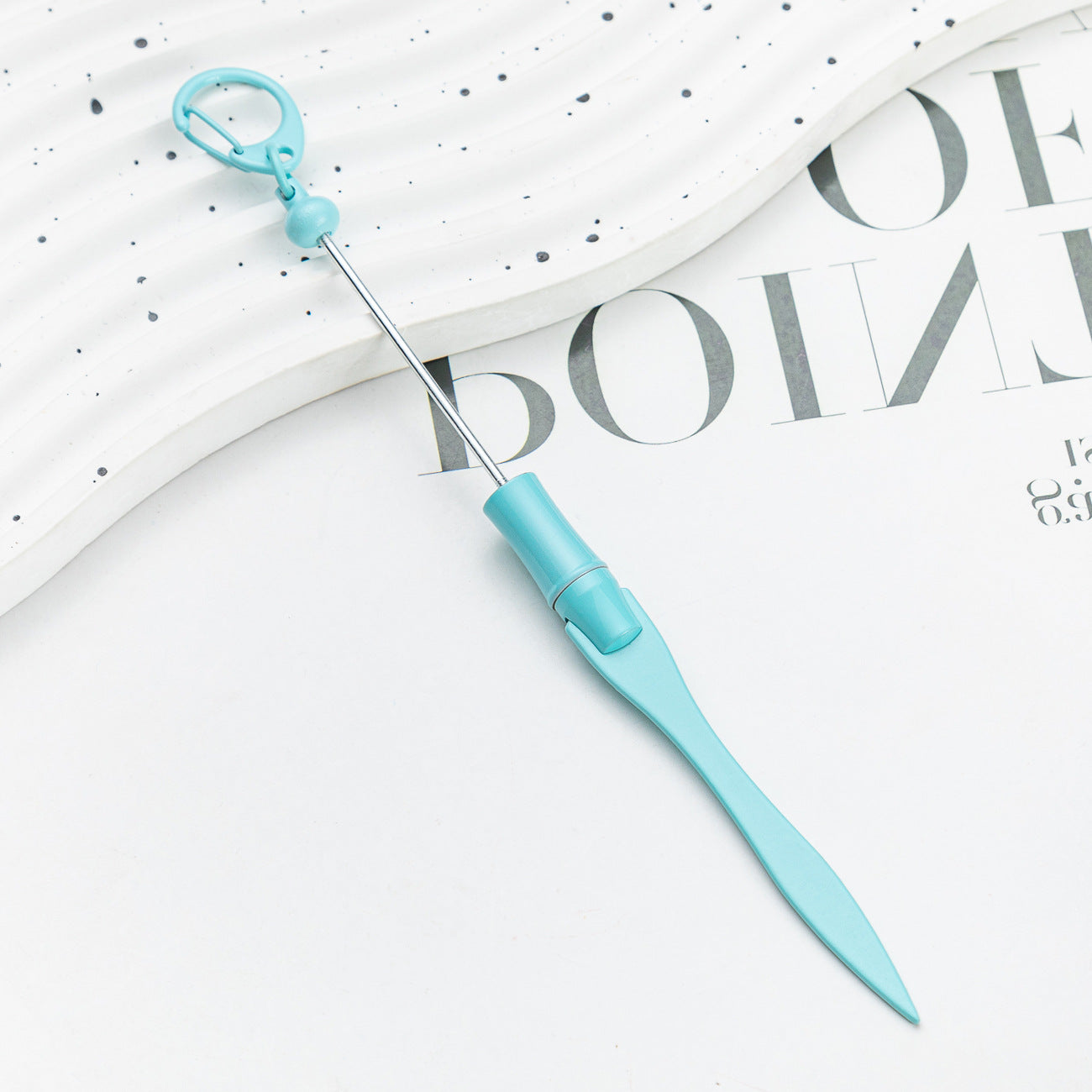 Spot DIY beaded letter opener multi-functional metal paper cutter keychain outdoor portable letter opener wholesale