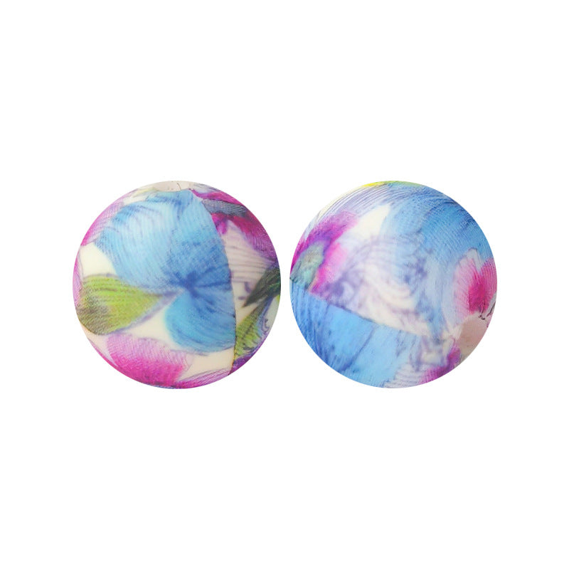 15mm Silicone Beads Water Transfer Beads DIY Jewelry Bead Pen Loose Beads Wholesale #151-200