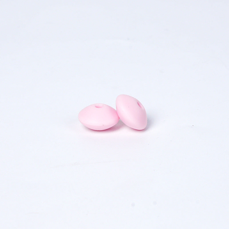 Spot Silicone Beads European and American Jewelry 12mm Small Beads DIY Necklace Beaded Oval Lentil Loose Beads Wholesale #51-100