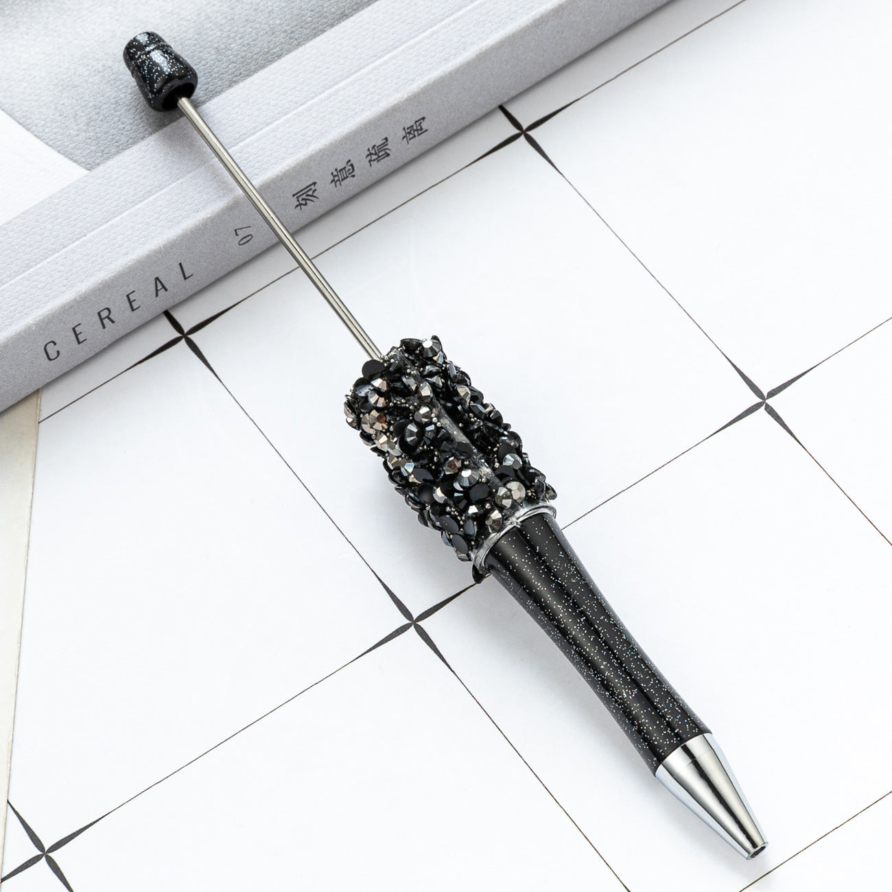 DIY multi-color broken diamond bead pen creative hand-affixed crystal plastic pen cute girl heart advertising gift pen