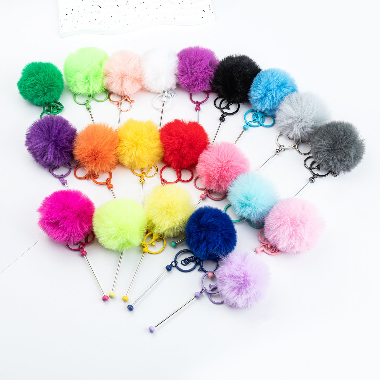 DIY beaded hairball keychain creative personalized bag pendant keychain plush pendant key pendant