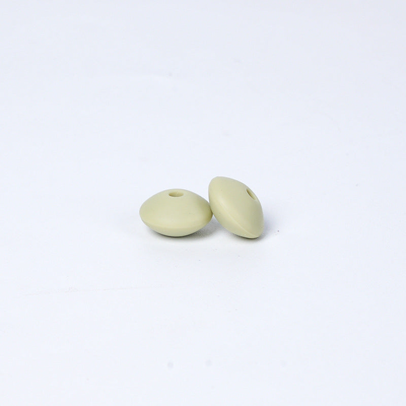 Spot Silicone Beads European and American Jewelry 12mm Small Beads DIY Necklace Beaded Oval Lentil Loose Beads Wholesale #51-100