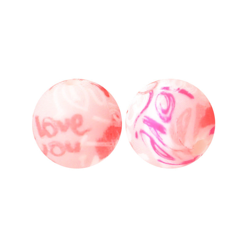 15mm Leopard Print Silicone Beads - Water Transfer Printed Daisy Round Beads for DIY Jewelry, Bead Pens, Loose Beads Wholesale #51-100