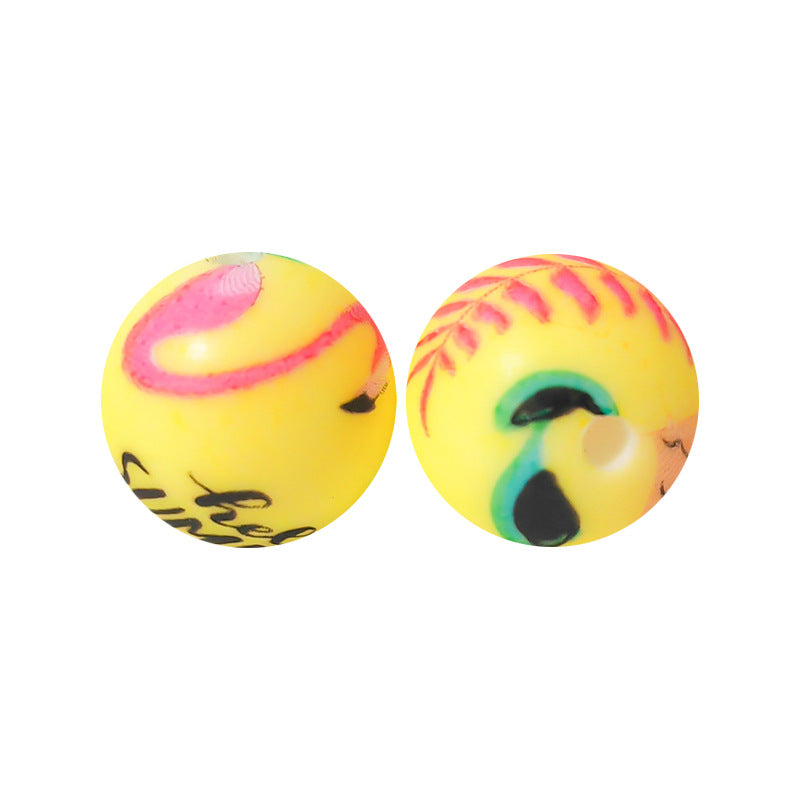 15mm Silicone Beads Water Transfer Beads DIY Jewelry Bead Pen Loose Beads Wholesale #151-200
