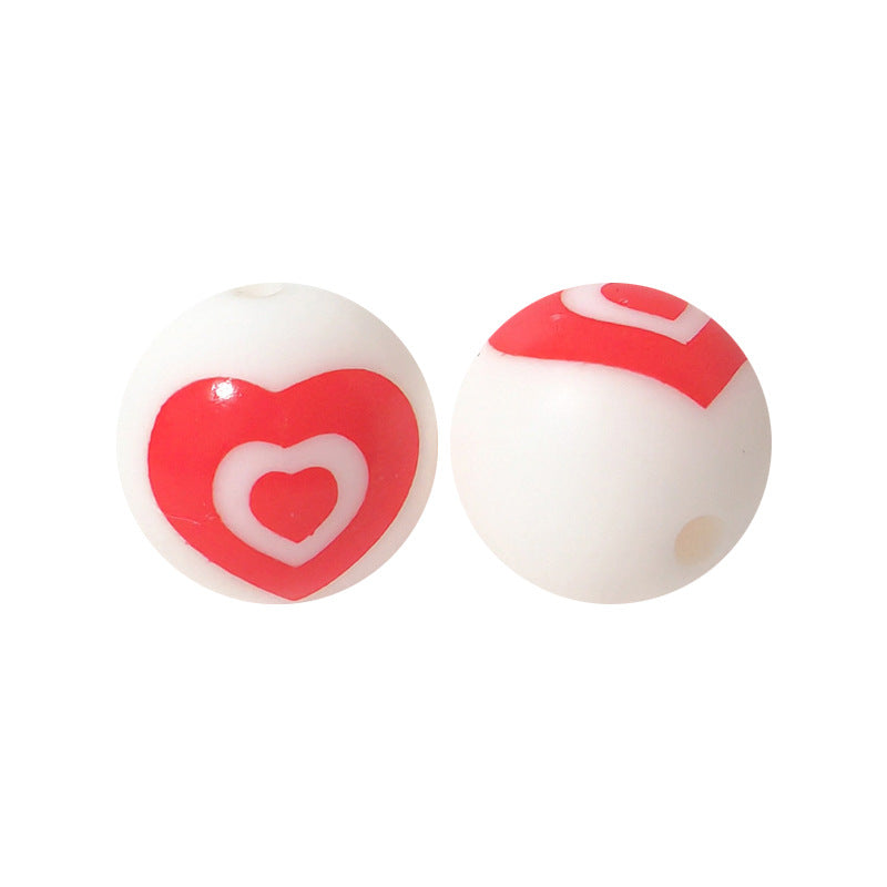 15mm Silicone Beads Water Transfer Beads DIY Jewelry Bead Pen Loose Beads Wholesale #201-250