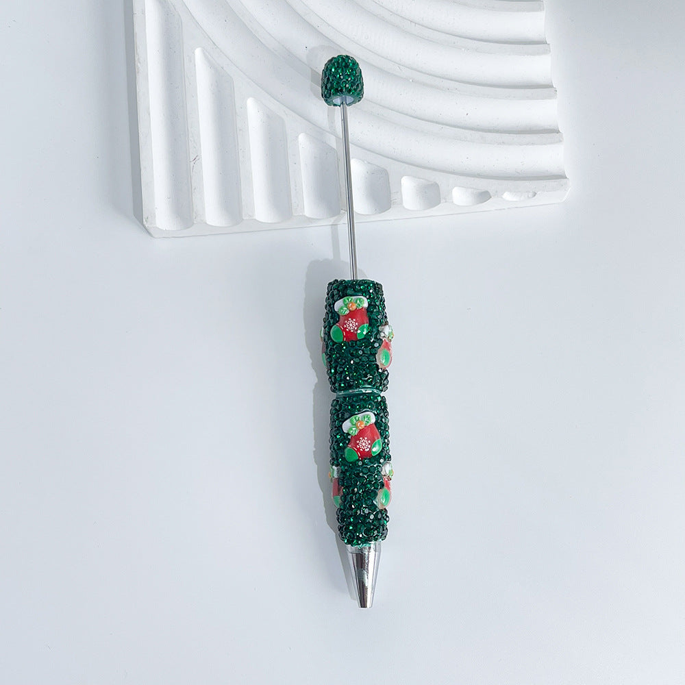 Christmas new full diamond bead pen DIY luminous full diamond pen heavy industry advanced rhinestone pen ballpoint pen manufacturer wholesale
