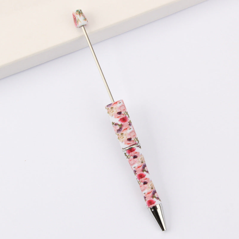 DIY bead pen printing pattern creative plastic beading puzzle leopard print floral cow tiger pattern bead pen wholesale
