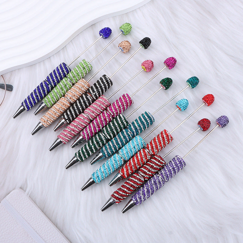New DIY diamond-encrusted whirlwind bead pen, cross-border hot-selling cute pen, multi-color rotary diamond-encrusted gift pen wholesale