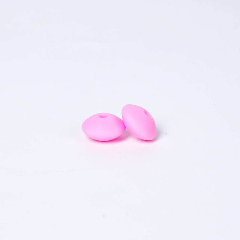 Spot Silicone Beads European and American Jewelry 12mm Small Beads DIY Necklace Beaded Oval Lentil Loose Beads Wholesale #101-137
