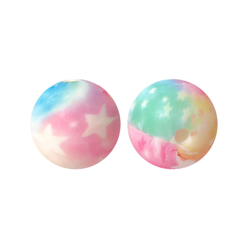 15mm silicone beads water transfer beads DIY jewelry bead pen loose beads wholesale