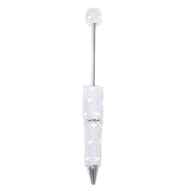 Mermaid love bubble glass beads bead pen DIY multi-color high-value rotating ballpoint pen student gift pen