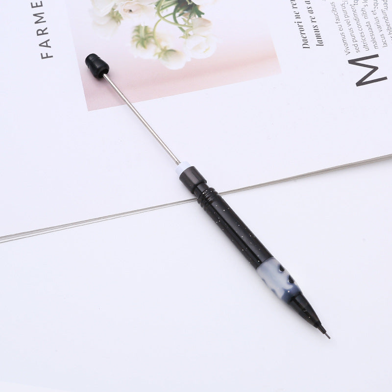 ABS plastic beaded pencil 0.5 free sharpening pencil DIY continuous lead automatic pencil student writing gift wholesale