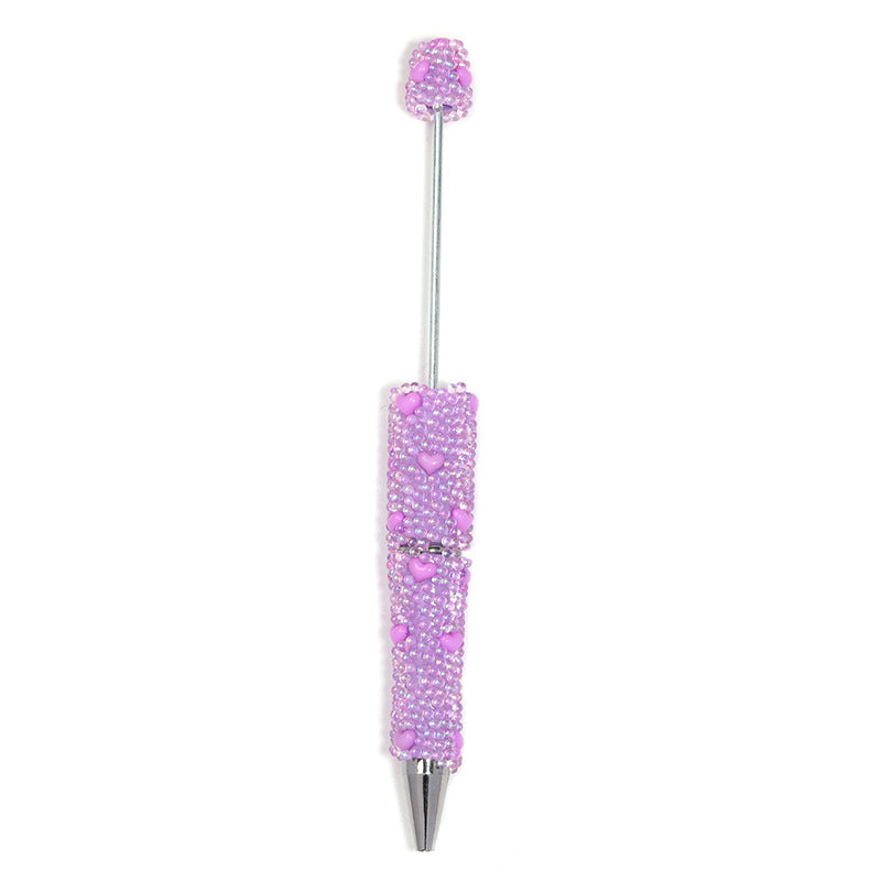 Mermaid love bubble glass beads bead pen DIY multi-color high-value rotating ballpoint pen student gift pen