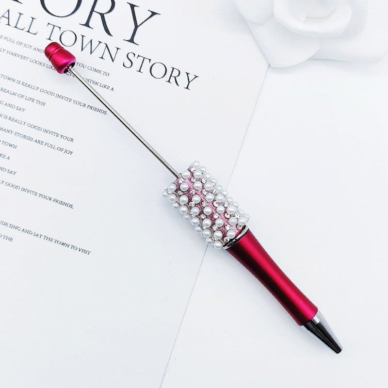DIY Pearl Diamond Bead Pen Hand Sticker Diamond Ballpoint Pen Flash Diamond Pearl Diamond Beadedpen Spot Wholesale