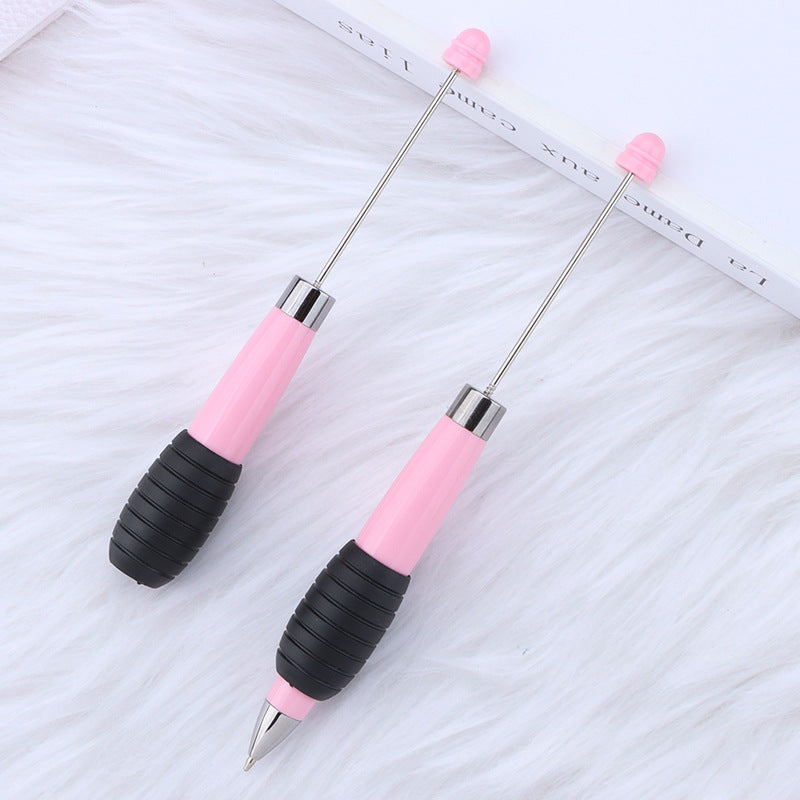 Cross-border explosion DIY telescopic bead pen, creative and cute macaron color telescopic rotating beaded gift ballpoint pen