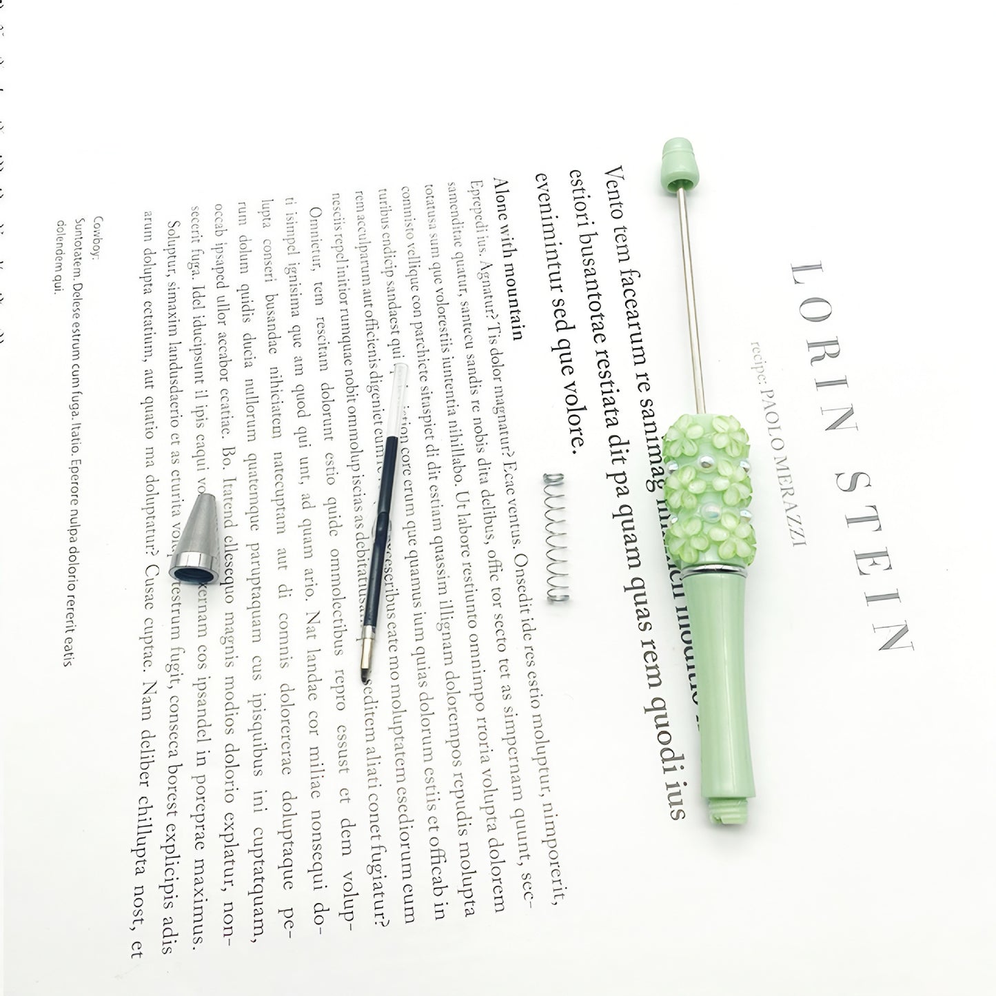 DIY floral pearl bead pen, handmade patch heavy industry beaded ballpoint pen cross-border hot-selling gift pen wholesale