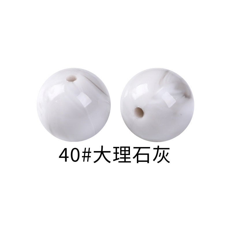 15mm Spot Glossy Silicone Beads Round Loose Beads DIY Jewelry Smooth Oil Injection Silicone Beads Mixed Color Beads