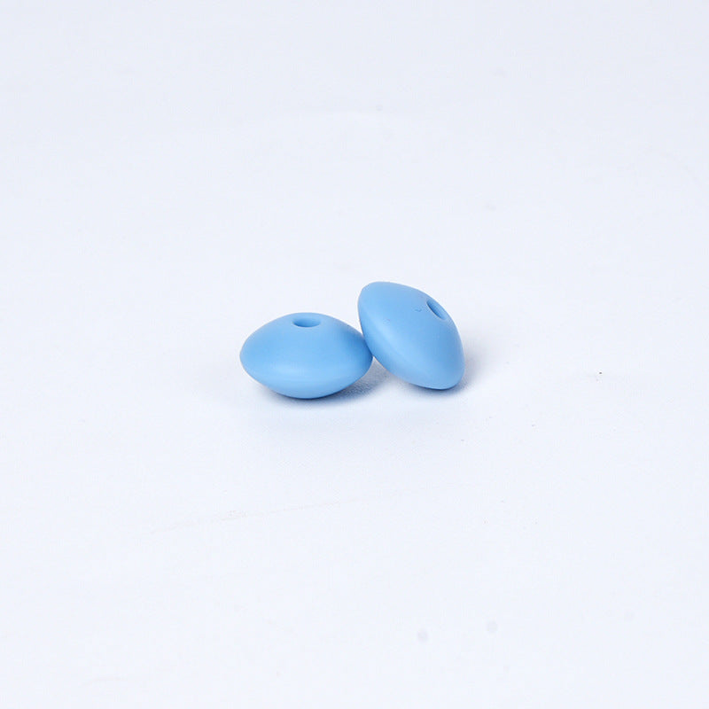 Spot Silicone Beads European and American Jewelry 12mm Small Beads DIY Necklace Beaded Oval Lentil Loose Beads Wholesale