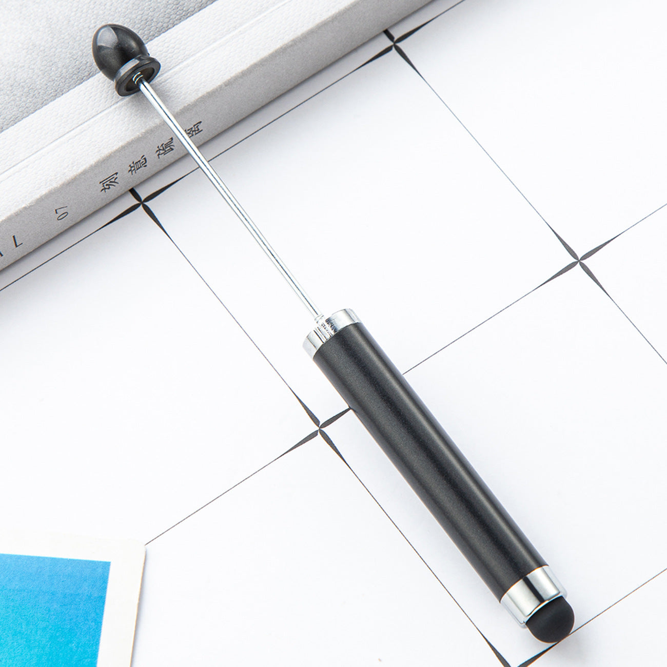 Spot wholesale plastic pen touch screen pen DIY handmade bead pen three-in-one capacitive bead multi-functional ballpoint pen