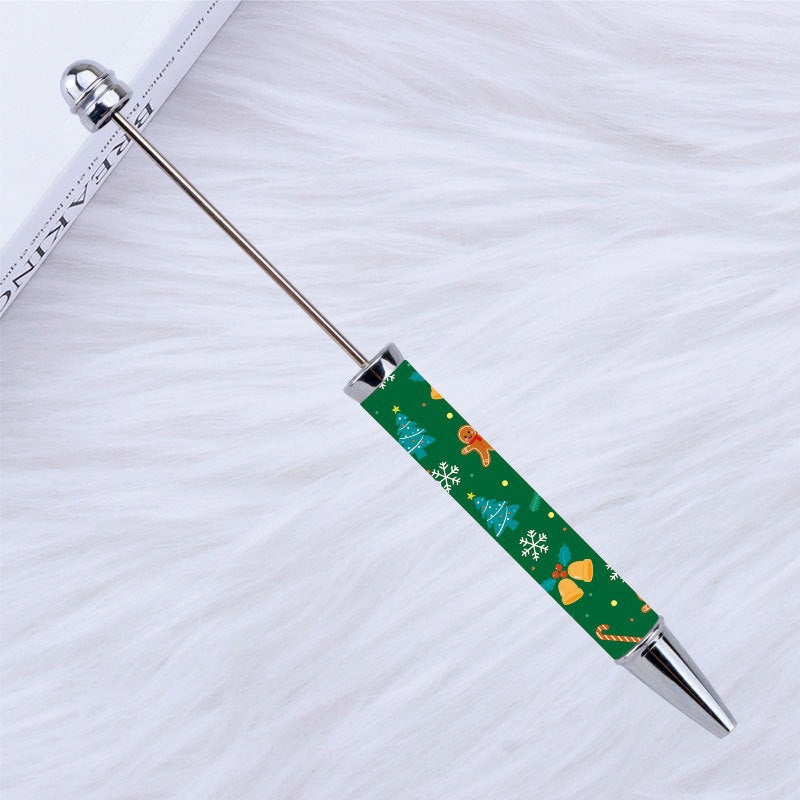DIY Beadable Plastic Christmas Printed Pens, 149MM, Please Read the Description