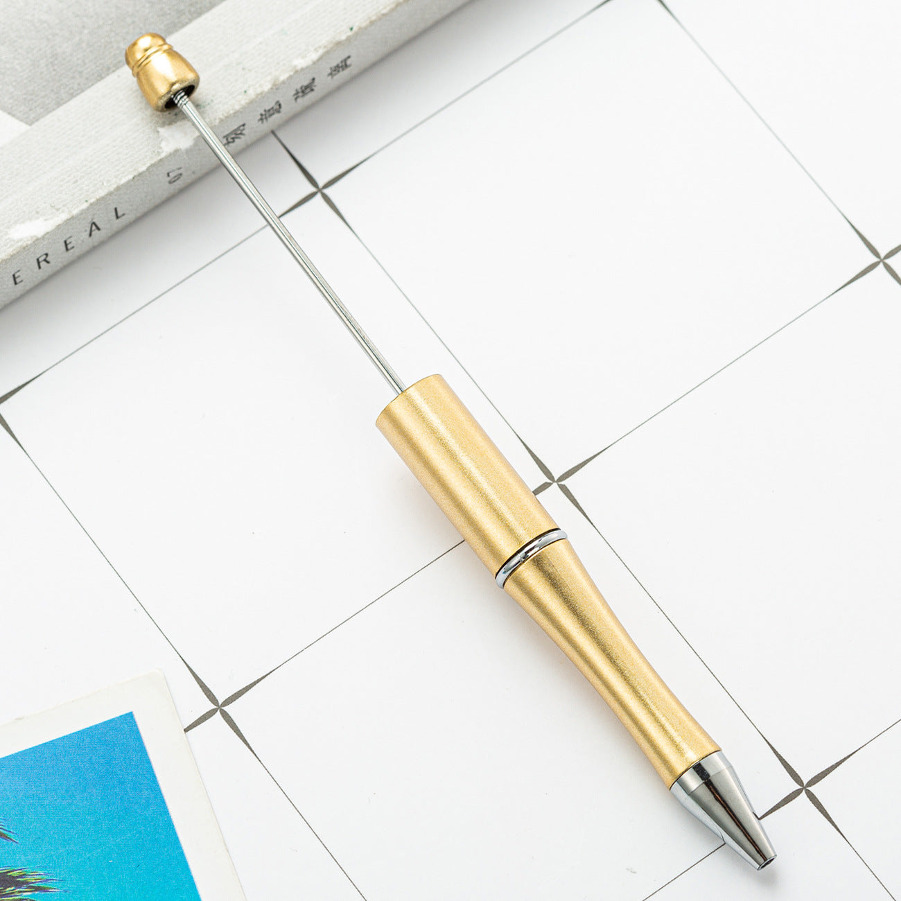 Bead pen, spot wholesale creative DIY plastic bead pen ballpoint pen printable plastic bead pen
