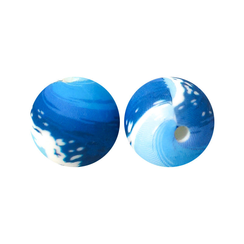 15mm silicone beads water transfer beads DIY jewelry bead pen loose beads wholesale