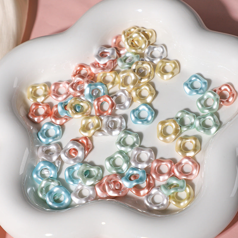 16mm Stacked Le Hexagonal Feel Paint Macaron Color Round Wavy Lace DIY Handmade Hair Accessories Bracelet Accessories