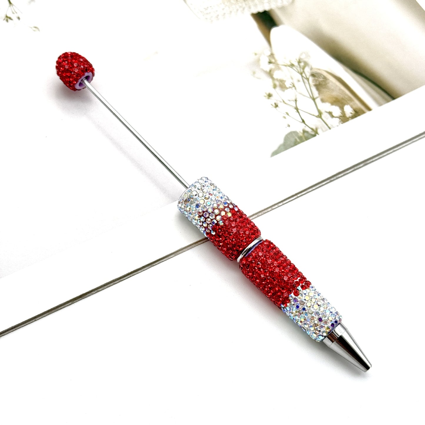 DIY's new gradual change full diamond pen, pure handmade diamond beaded pen cute creative gradual change rhinestone beaded ballpoint pen