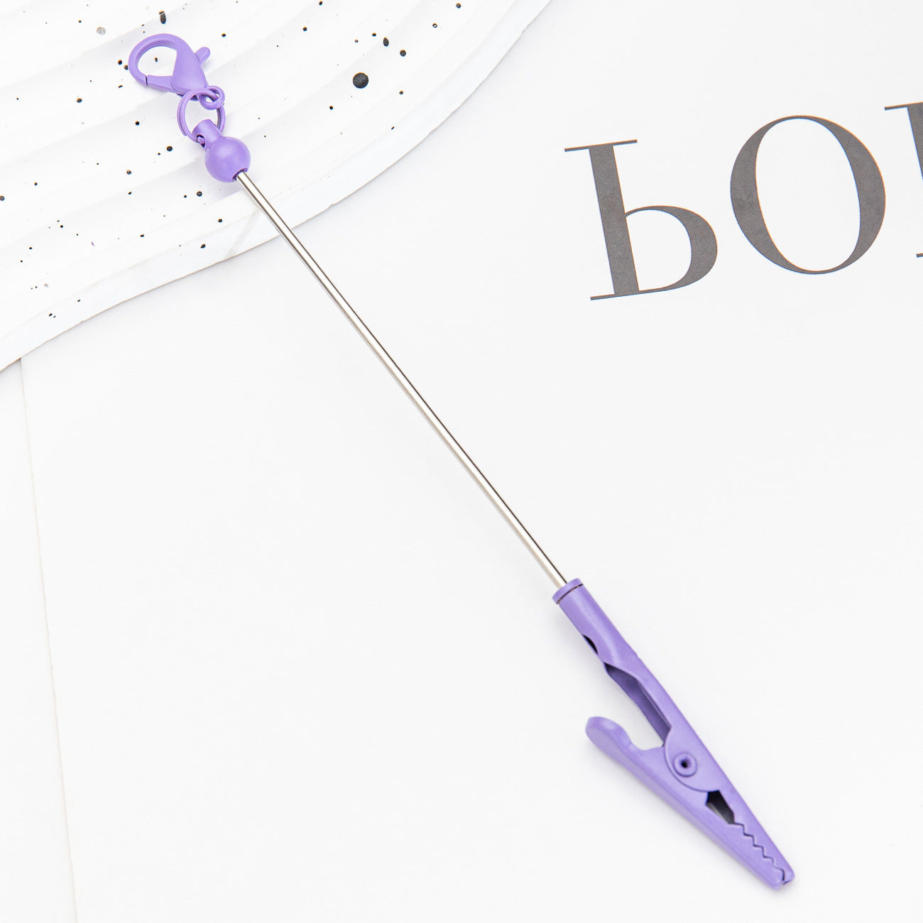 New Beaded Lobster Buckle Clip Business Card Clip Metal Toothed Crocodile Note Clip Bag Pendant Student Keychain