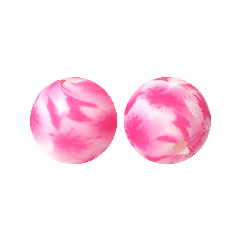 15mm silicone beads water transfer beads DIY jewelry bead pen loose beads wholesale