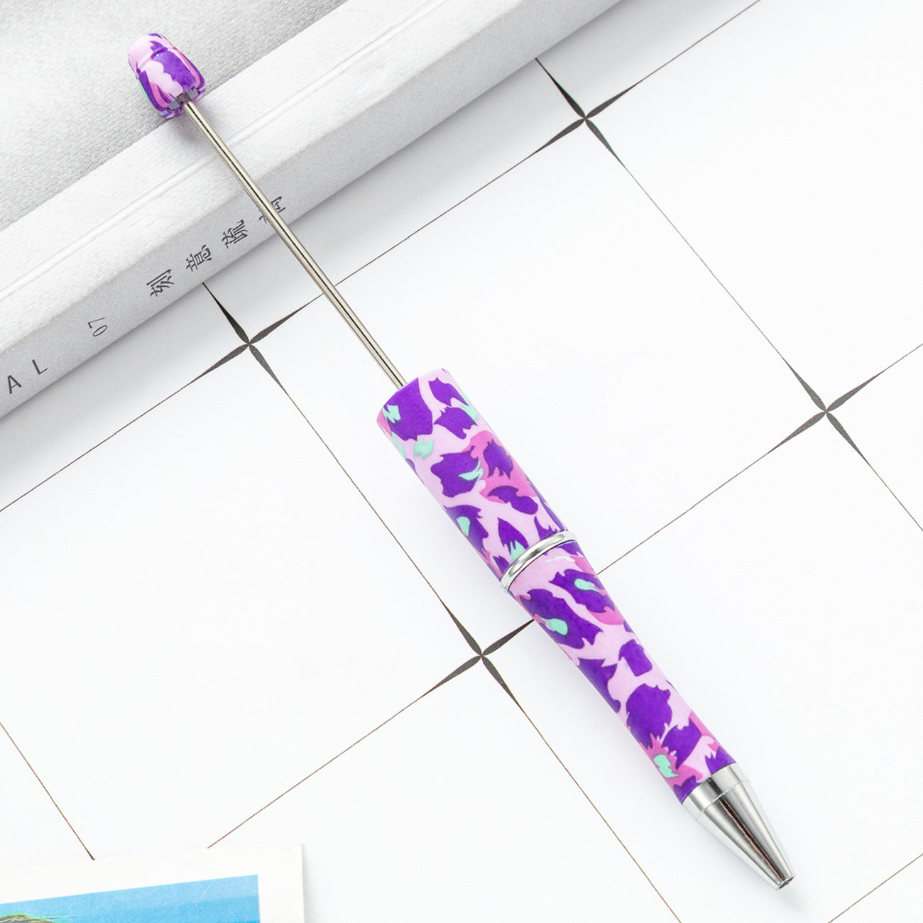Pink and White Breast Cancer Awareness Ribbon Printed Beadable Pens