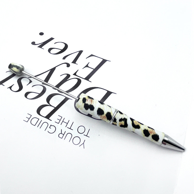 DIY printing pattern bead pen creative leopard print floral cow bead pen cross-border beadedpen spot wholesale