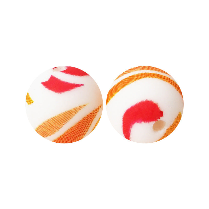 15mm Silicone Beads Water Transfer Beads DIY Jewelry Bead Pen Loose Beads Wholesale #101-150