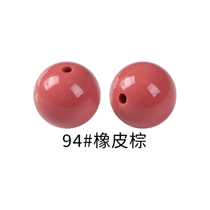 15mm Spot Glossy Silicone Beads Round Loose Beads DIY Jewelry Smooth Oil Injection Silicone Beads Mixed Color Beads