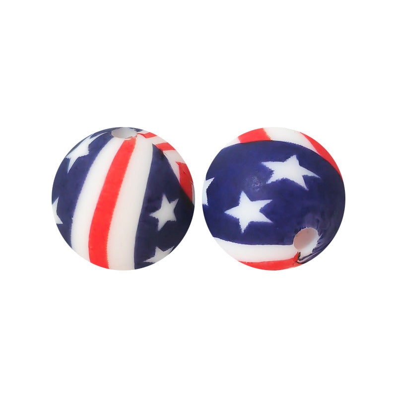 15mm Leopard Print Silicone Beads - Water Transfer Printed Daisy Round Beads for DIY Jewelry, Bead Pens, Loose Beads Wholesale #51-100