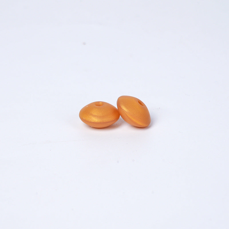 Spot Silicone Beads European and American Jewelry 12mm Small Beads DIY Necklace Beaded Oval Lentil Loose Beads Wholesale