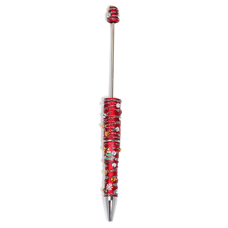 New DIY diamond-set Christmas colorful bead pen broken diamond full diamond ballpoint pen colored cartoon heavy industry cute pen
