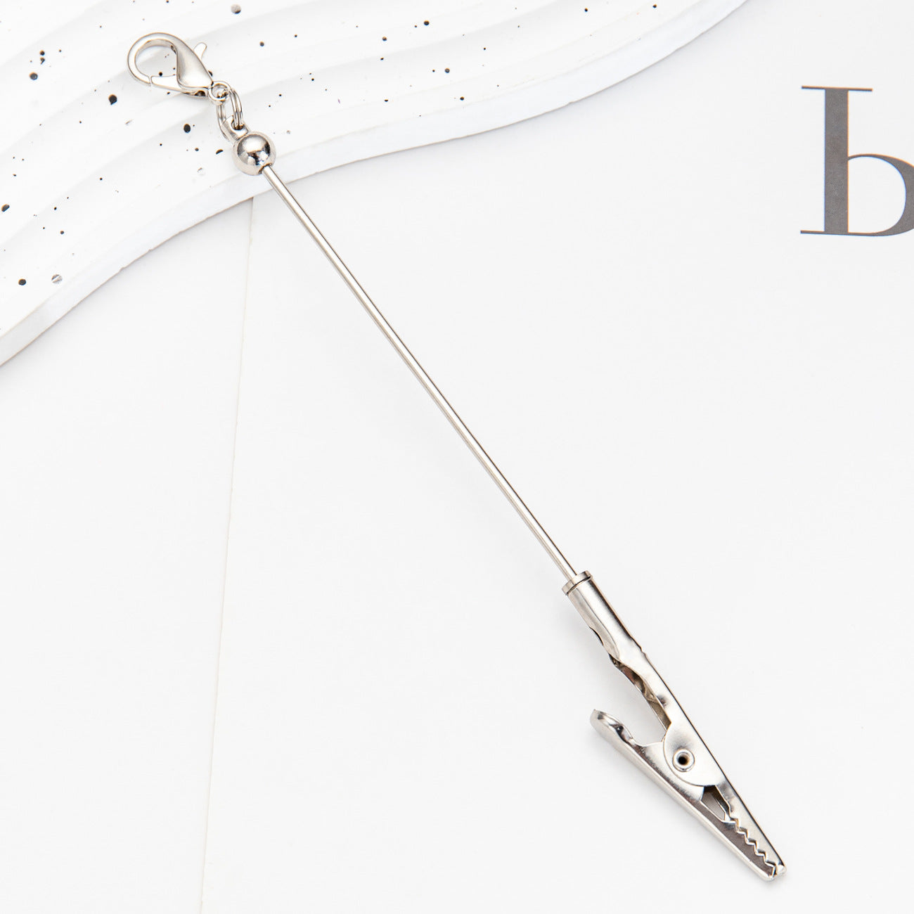 New Beaded Lobster Buckle Clip Business Card Clip Metal Toothed Crocodile Note Clip Bag Pendant Student Keychain