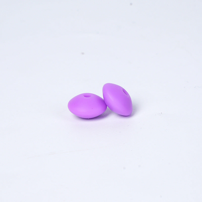 Spot Silicone Beads European and American Jewelry 12mm Small Beads DIY Necklace Beaded Oval Lentil Loose Beads Wholesale #51-100