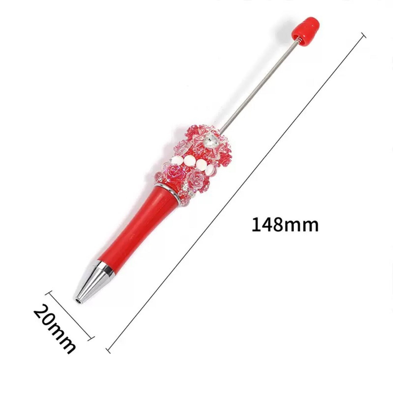 Heavy industry pearl camellia DIY bead pen resin rose bead pen plastic rotating bead pen ballpoint pen
