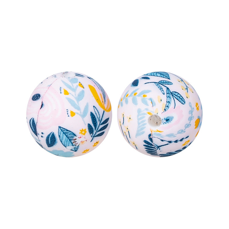 15mm Silicone Beads Water Transfer Beads DIY Jewelry Bead Pen Loose Beads Wholesale #251-285