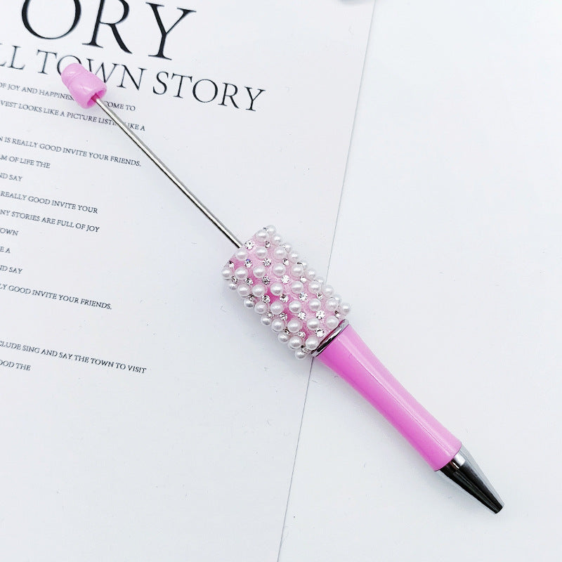 DIY Pearl Diamond Bead Pen Hand Sticker Diamond Ballpoint Pen Flash Diamond Pearl Diamond Beadedpen Spot Wholesale