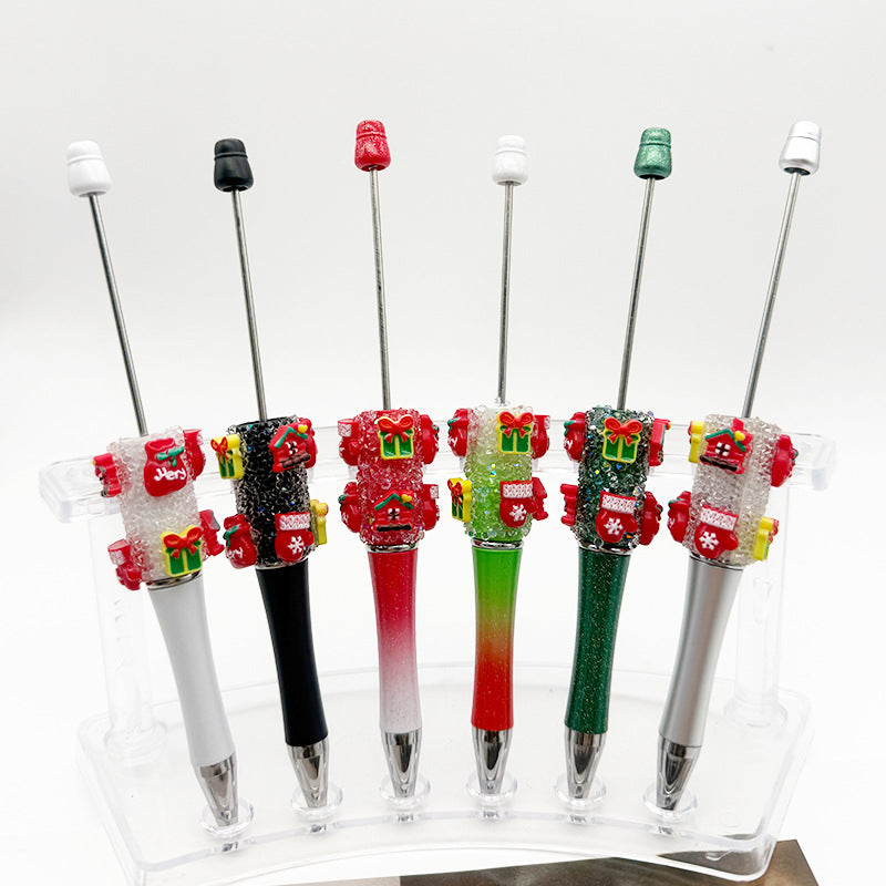 Cross-border Christmas gift box, gloves, lucky bag, bead pen DIY pure rhinestone gypsy sugar pen, Christmas gift pen