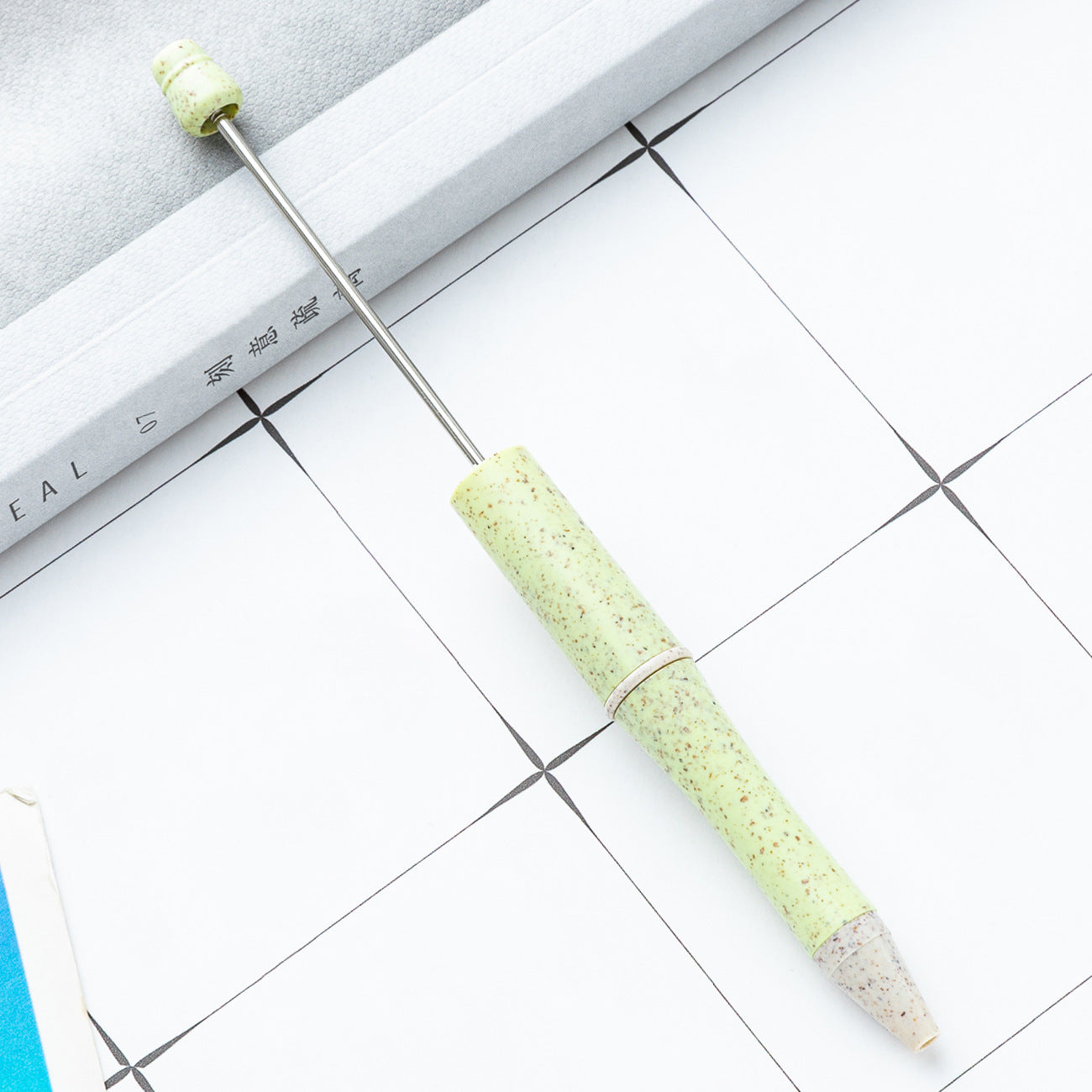 New wheat straw bead pen DIY bead pen creative multi-color bead pen writing cute pen spot wholesale
