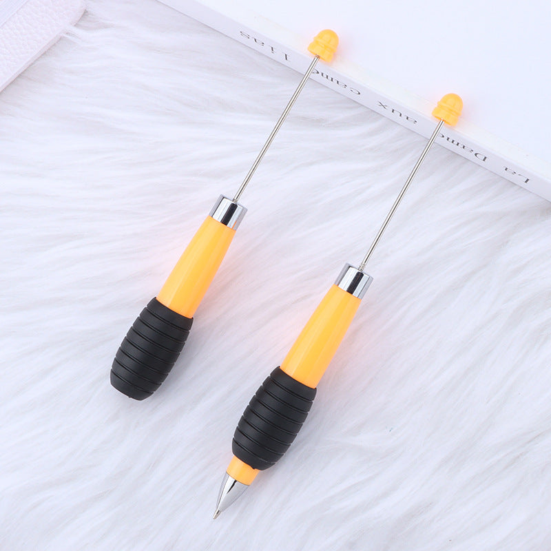Cross-border explosion DIY telescopic bead pen, creative and cute macaron color telescopic rotating beaded gift ballpoint pen